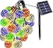 Produktbild cuzile Solar Lichterkette 20 LED Globe Marokkanisches Solarbetriebenes Lichterketten Drinnen und Außen Wasserdicht Deko Glühbirne für Balkon Hochzeit Weihnachten Garten Dekoration Licht (Mehrfarbig)