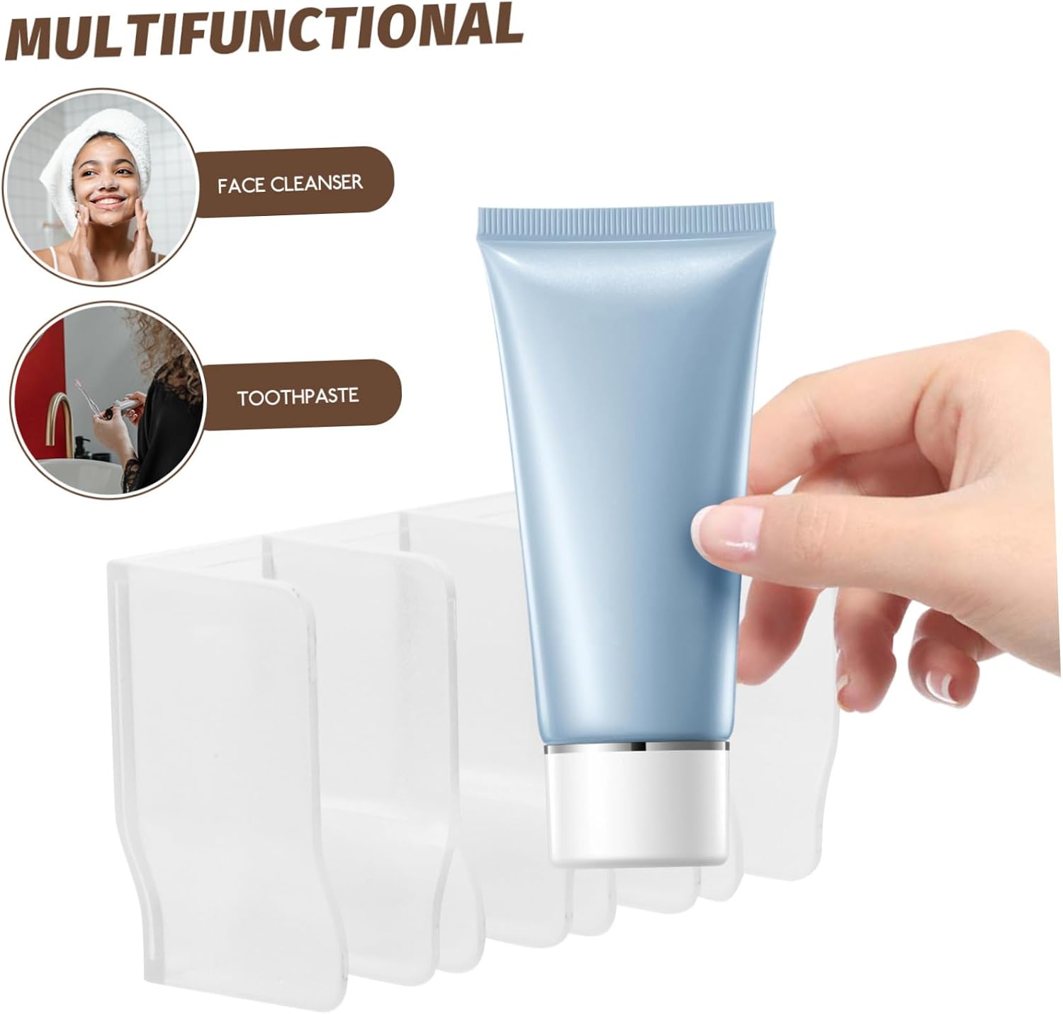 Wall Mounted Plastic Toothpaste Holder Rack for Bathroom Storage