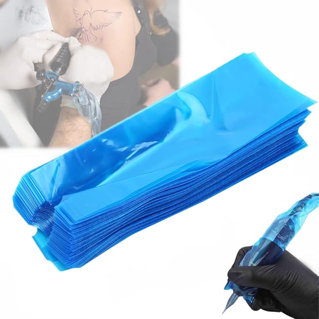 200pcs Tattoo Clip Cord Sleeves, Disposable Cartridge Tattoo Machine Covers Tattoo Pen Sleeves Protective Bag for Tattooing Protect Cartridge Machine Pen Grips Gun Accessories Tattoo Supplies