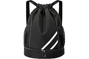 2023 New Design Drawstring Backpack: Water Resistant Gym Sports Bag with Shoe Compartment