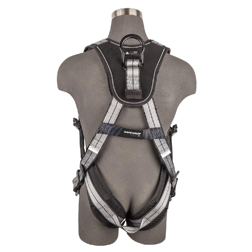 SafeWaze 020-1231 PRO+ Slate Full Body Harness: Alu 1D, Alu QC Chest, TB Legs (L)