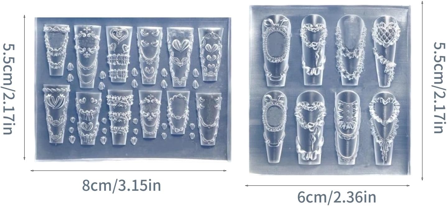 Art Accessories Cream Lace Theme Nails Designing Nails Embellishment for Delicate Manicure Designs Art Templates