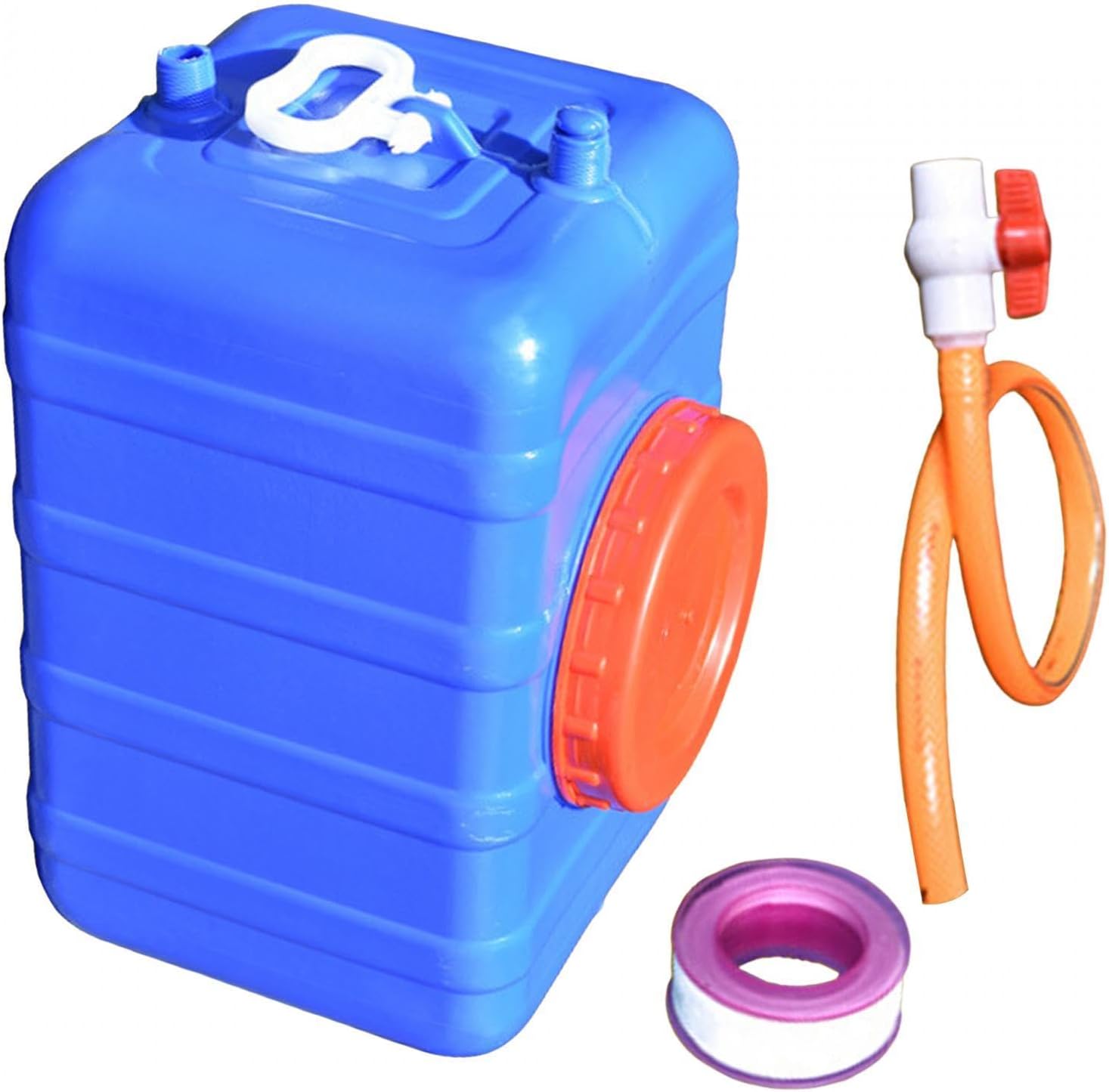 Water Storage Container Large Mouth Water Bucket with Pull Ring Portable Water Carrier for Camping Hiking Emergency Outdoor Activities- blue colour 55 catties