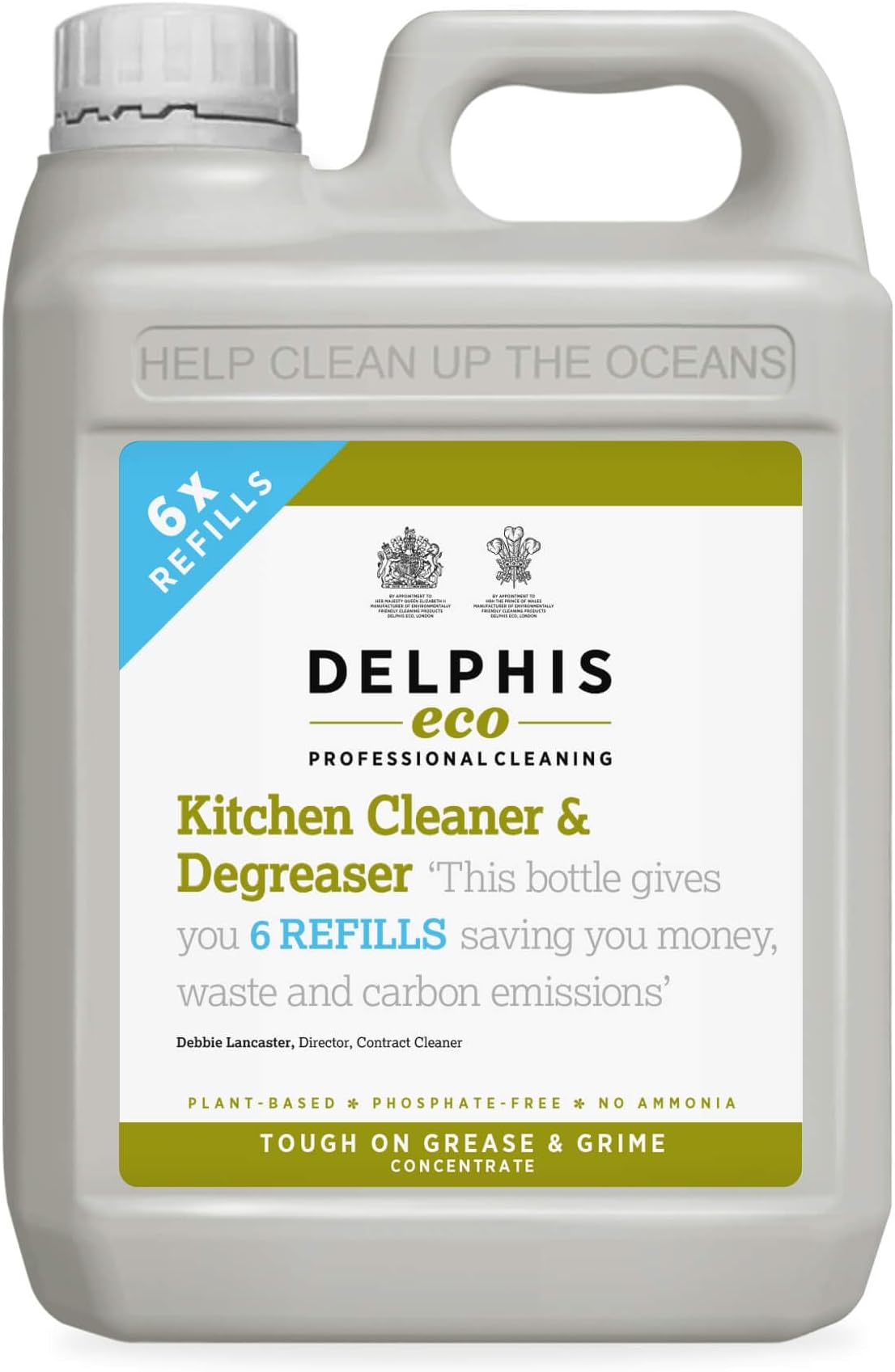 Delphis Eco Heavy Duty Degreaser - Plant-based, Vegan Degreaser Cleaning Spray, Free from Fragrances, Dyes and Petroleum Solvents, 2 Litres, White
