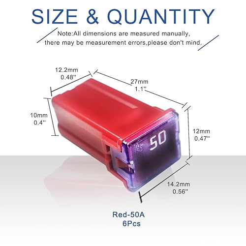 Miniatura 6 de 6 fusibles estándar altos de 20 amperios en forma de caja de fusibles compatibles con Ford Chevy GM, Nissan, Toyota, camionetas, automóviles, SUV