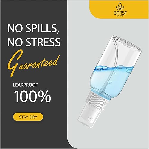 Miniatura 3 de Bar5F Botella de spray pequeña de 2.5 onzas de tamaño de viaje, mini botellas de spray vacías a prueba de fugas para tónicos, niebla facial y