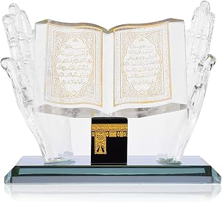 Dilwe Muslim Titanium Crystal Decorative Model,Durable Color Plating Muslim Crafts Model,Muslim Crystal Collectible Figurines,Islamic Building Handicrafts Souvenirs Car Decor,Muslim Decoration