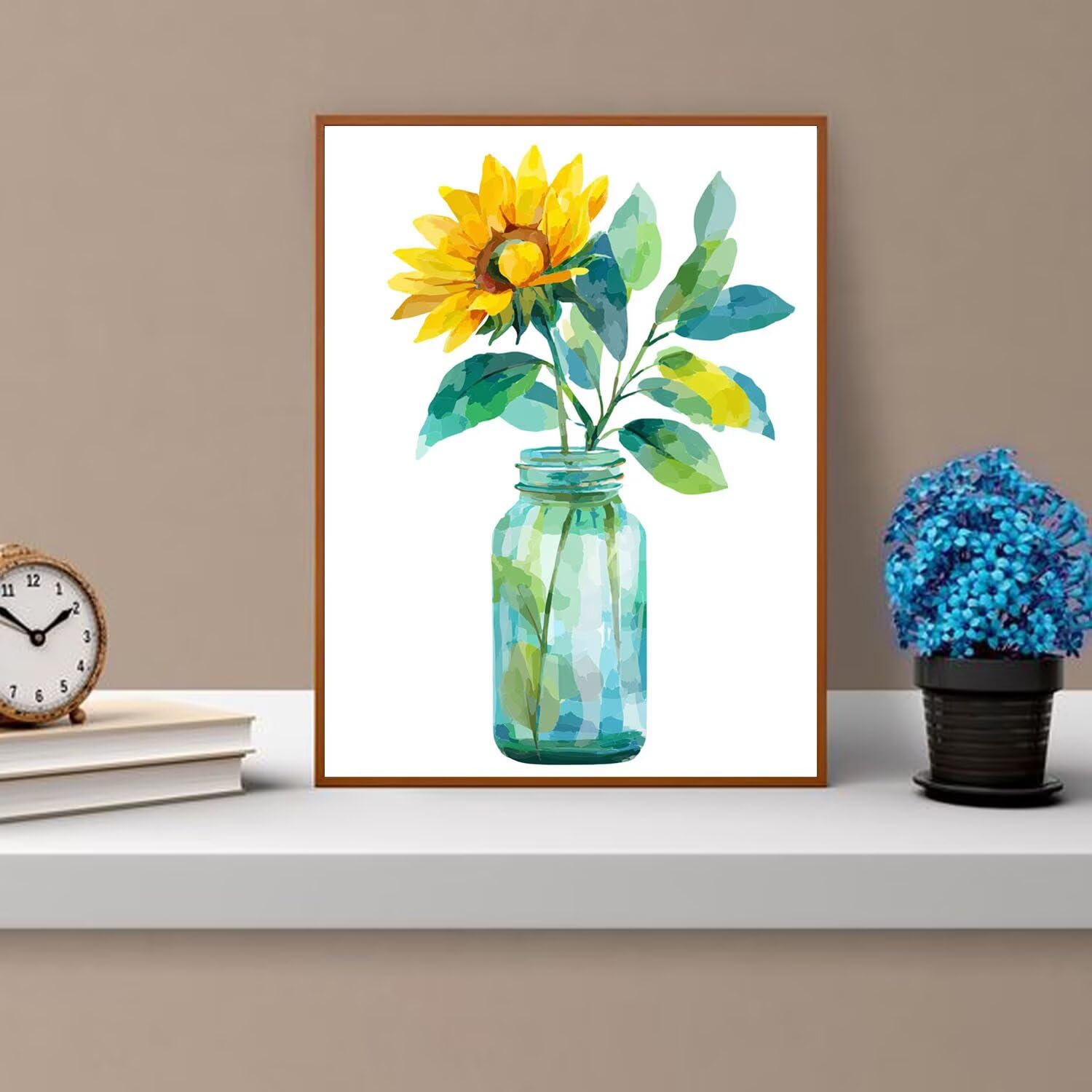 Dipingere con i Numeri Adulti Fiori, Girosoli Dipingere con i Numeri Bambini DIY Kit, Set Premium con Pennelli, Decorazione Casa & Creativo Regalo, Attività di Tempo libero 90x120cm z-202