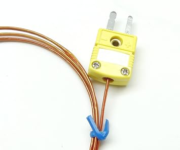 K-Type thermocouple Probe with high Temperature Kapton Plastic Insulation 752 deg F (400 deg C) (3 ft)