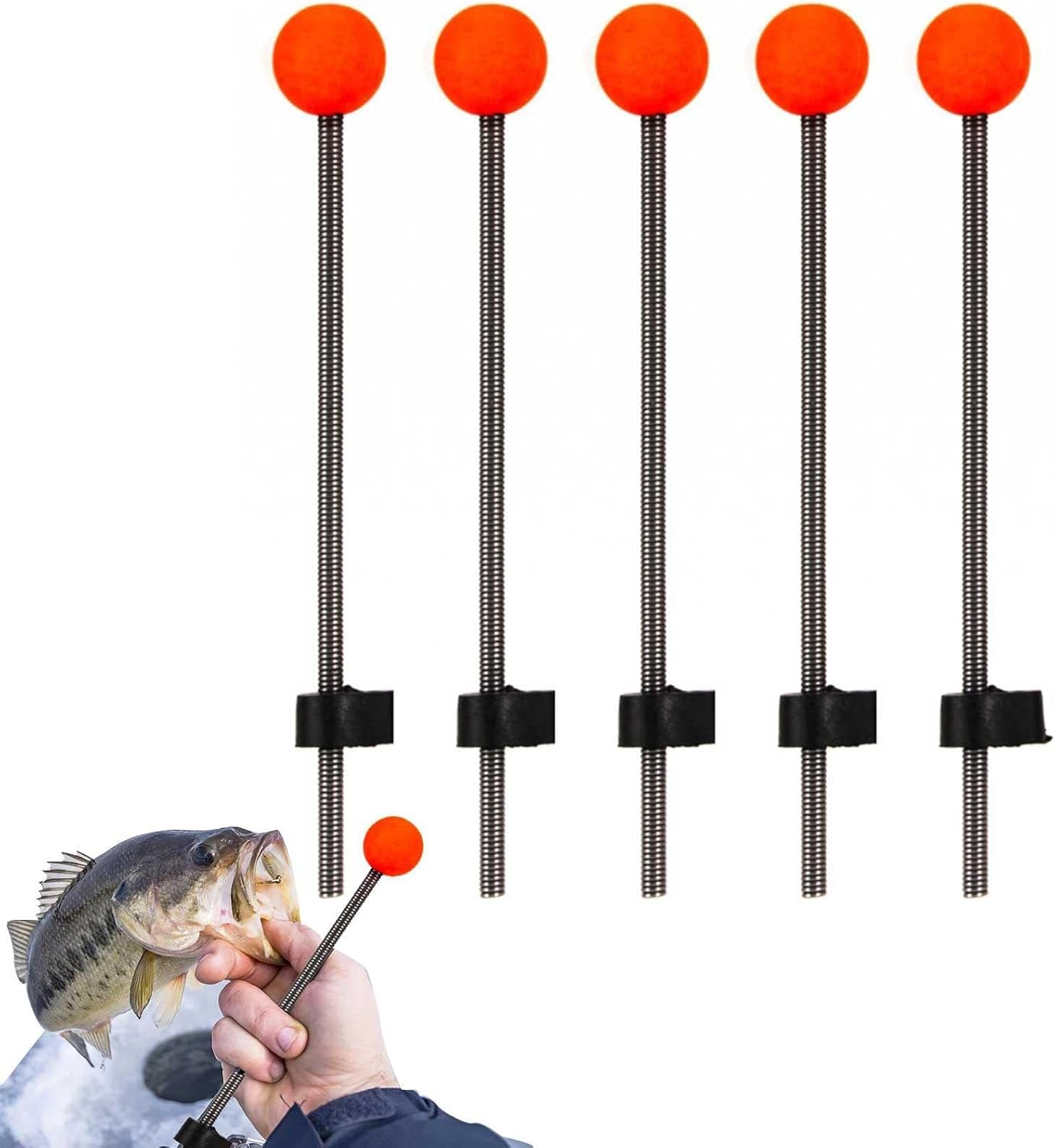 Ice Fishing Spring Bobber Mini Fishing Rod Tips, Finishing Pole