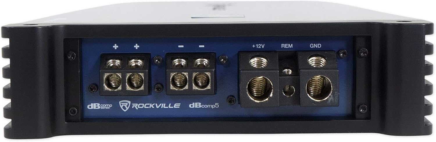 Rockville dBcomp5 Competition 3500W Mono 1-Ohm Car Amplifier, Dyno-Certified, MOSFET, Adjustable Crossover, Remote Sub Control, Perfect for Car Audio