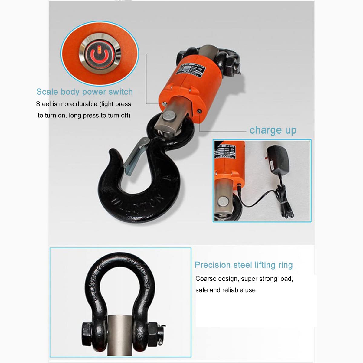Básculas digitales,básculas de grúas, básculas de grúas industriales pesadas con instrumentos portátiles,básculas de grúas pesadas,adecuadas para la caza al aire libre en granjas familiares,5tons