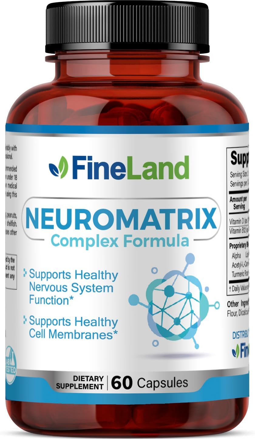 FineLand NEUROMATRIX Complex Formula, Advanced Cognitive and Nerve Support Supplement, High Potency Vitamin B12, Alpha Lipoic Acid and Acetyl-L-Carnitine, 60 Capsules