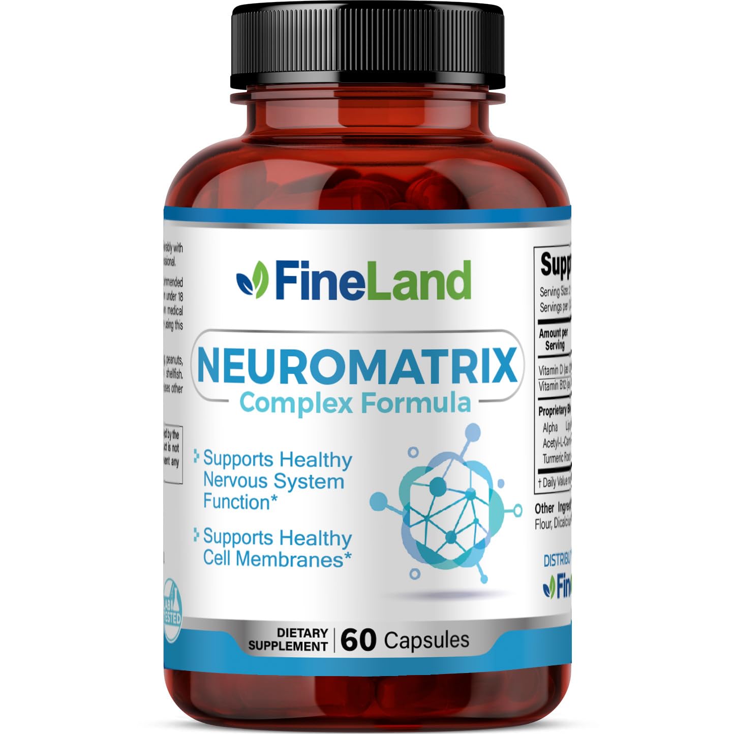 FineLand NEUROMATRIX Complex Formula, Advanced Cognitive and Nerve Support Supplement, High Potency Vitamin B12, Alpha Lipoic Acid and Acetyl-L-Carnitine, 60 Capsules
