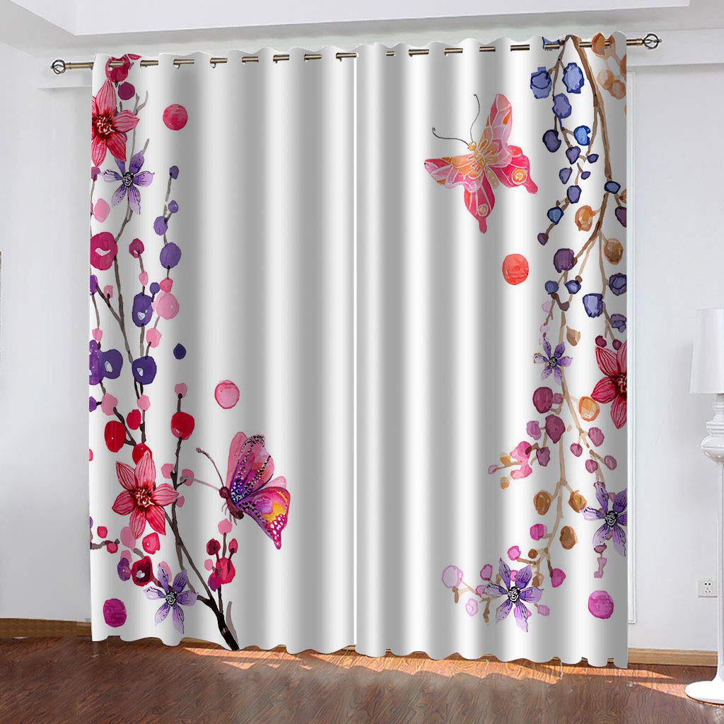 Rideaux décoration de fenêtre pour chambre enfant et salon, draperie fleurie occultante