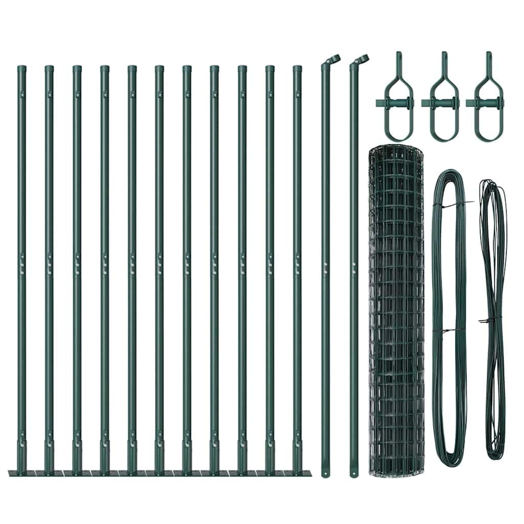 Generisch Ogrodzenie ogrodowe, metalowe, odporne na warunki atmosferyczne i malowane proszkowo, stabilna ochrona przed wzrokiem na taras, podwórko i do ogrodu (zielony, 25 x 1,2 m (50 x 75 mmmesh