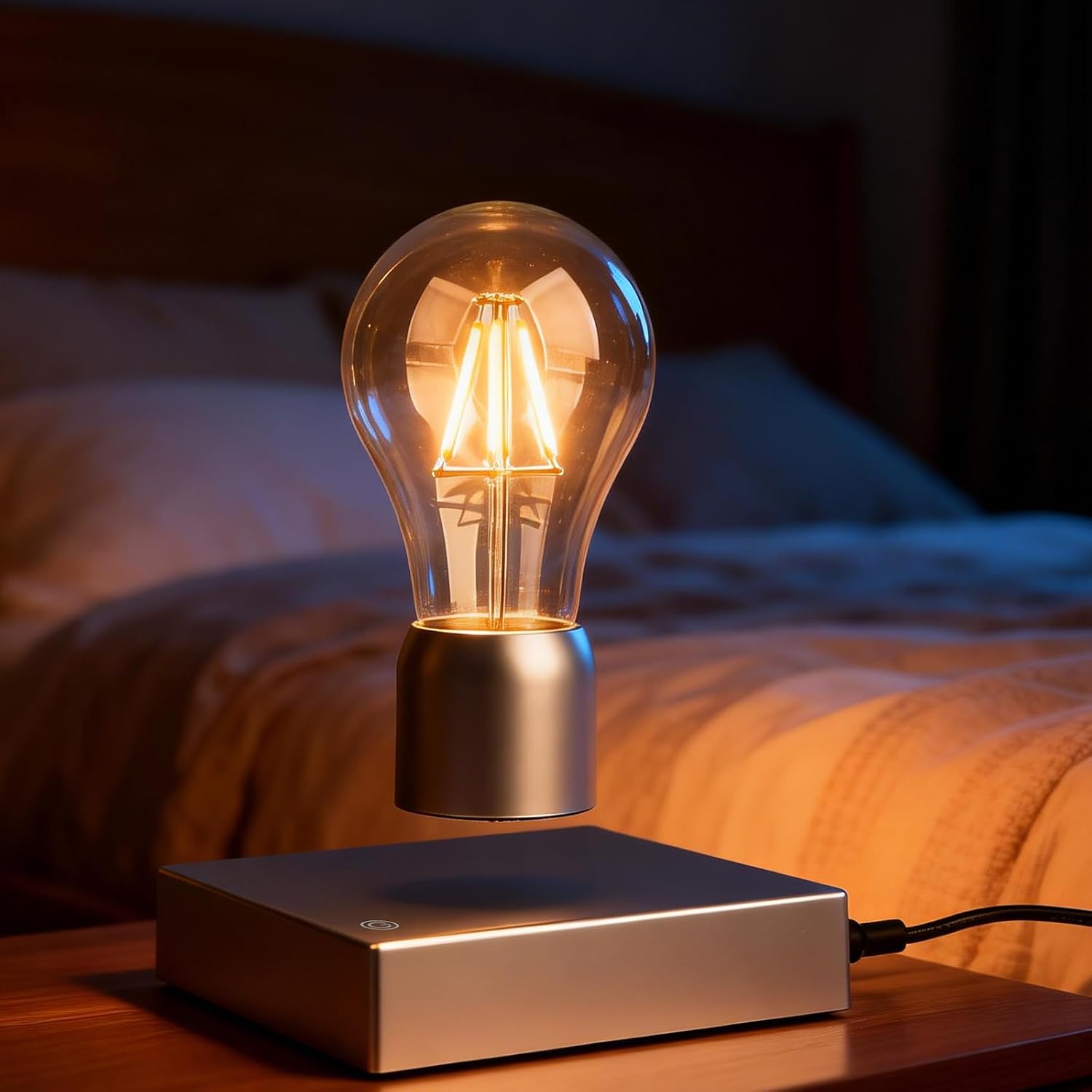 UVEHAS Levitating Bulb Lamp, Magnetic Floating and Spinning LED Light Bulbs Touch Control Desk Decorative Night Lights Mood Lamps for Home Office Table Decor