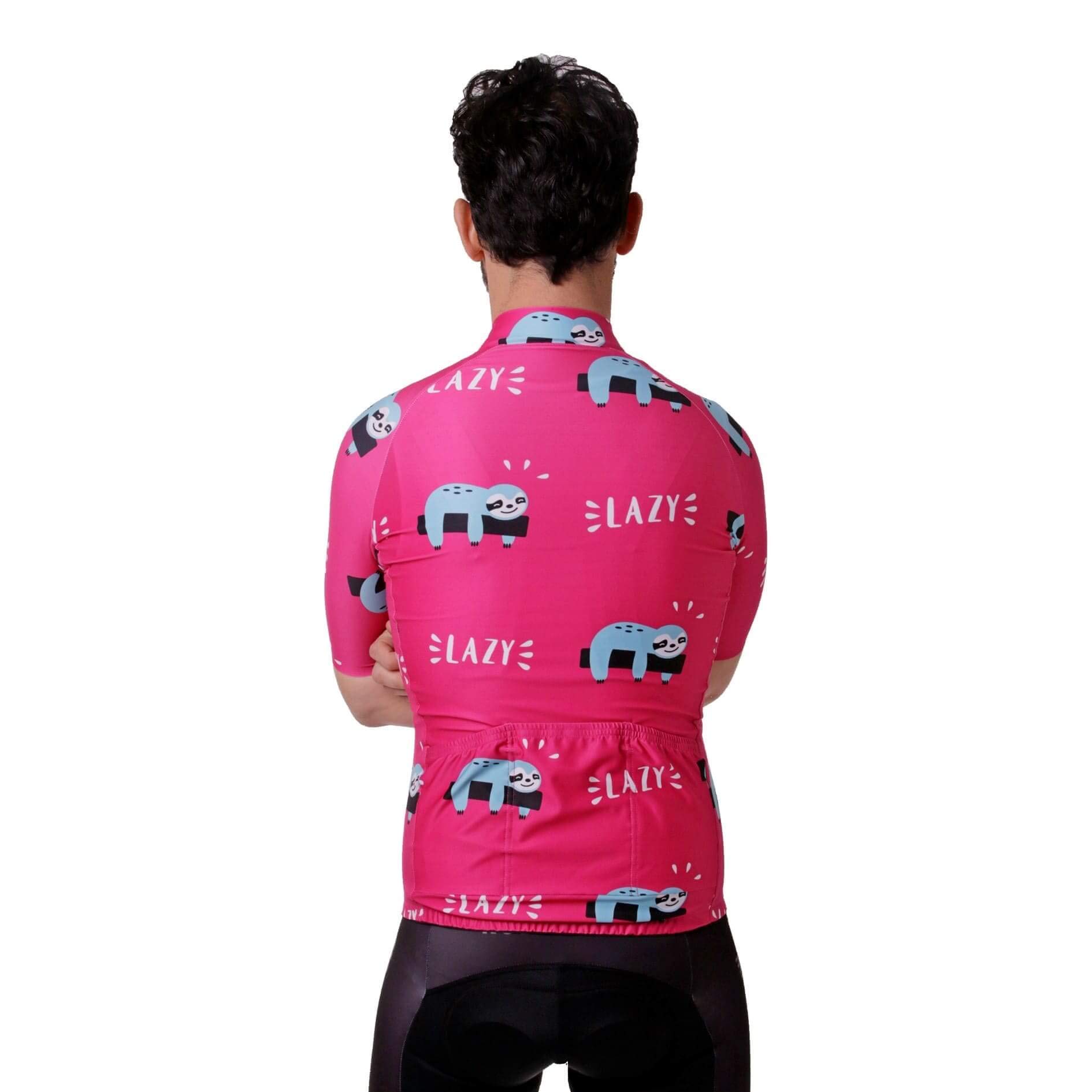 HOOPOE Maillot Rosa Lazy, Hombre, Mujer, Manga Corta, Equipación Ciclismo, Lazy Tallas (XS a XL)