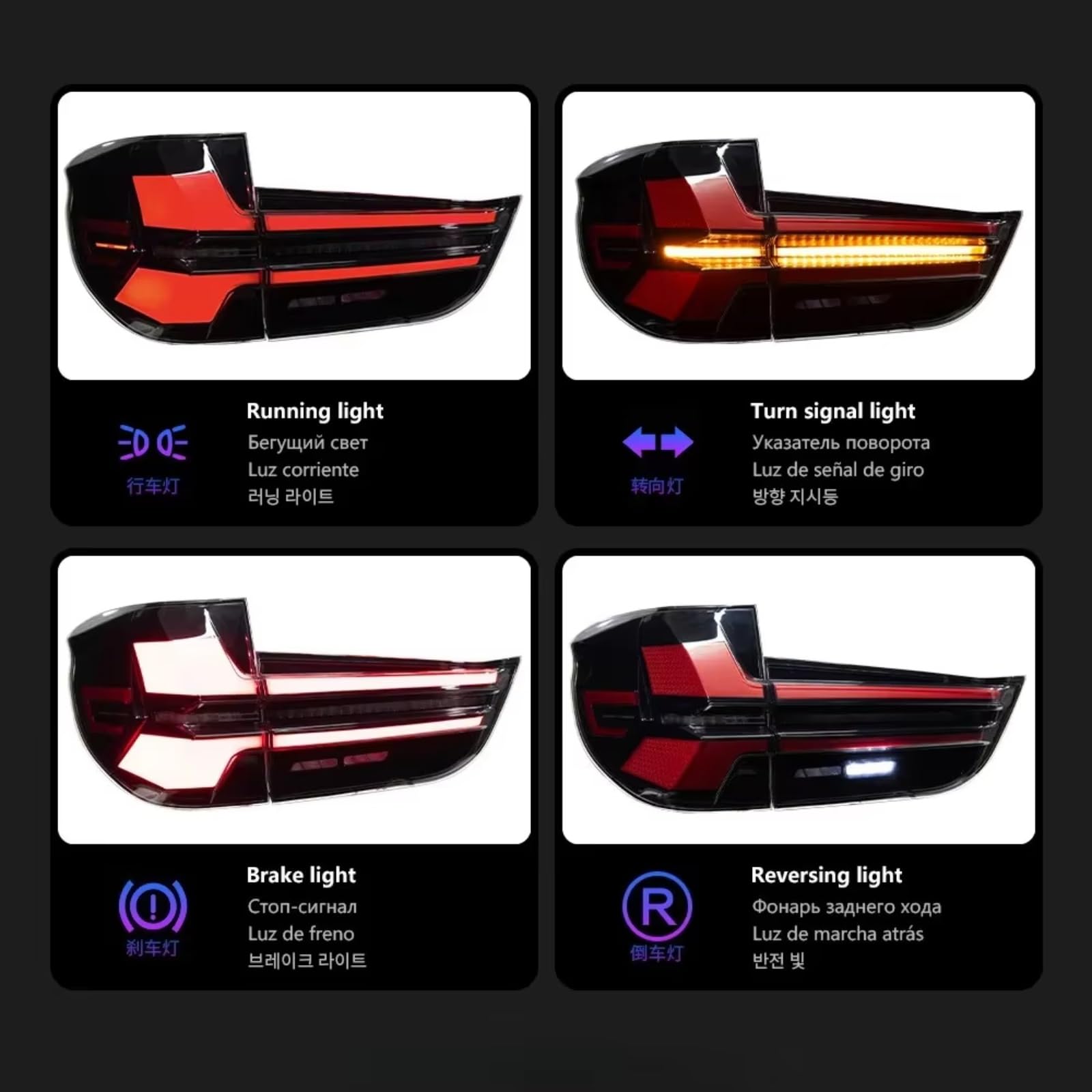 Compatible Con Para X5 F15 Para X5M F85 2014-2018 Niebla DRL Freno Señal De Giro Lámpara Plug And Play Conjuntos De Luces Traseras De Coche luces advertencia traseras