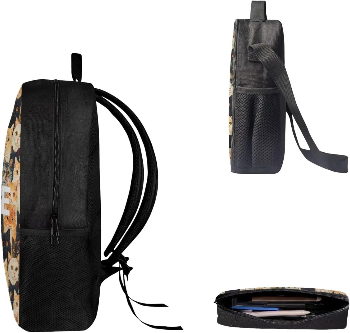 Backpack for Boys Kids Girls, 3 Piece Students Bookbags Set with Lunch Box Pencil Case Lightweight School Bag for Boys Kids