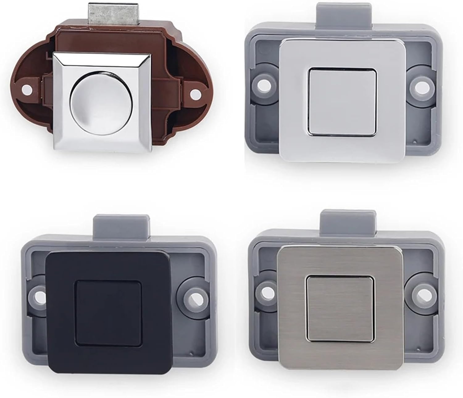 Camper Car Push Lock RV Boat Motor Home Cabinet Drawer Latch Button Locks Keyless Furniture Door Lock Hardware 1Pcs(SS6226B-Chrome)