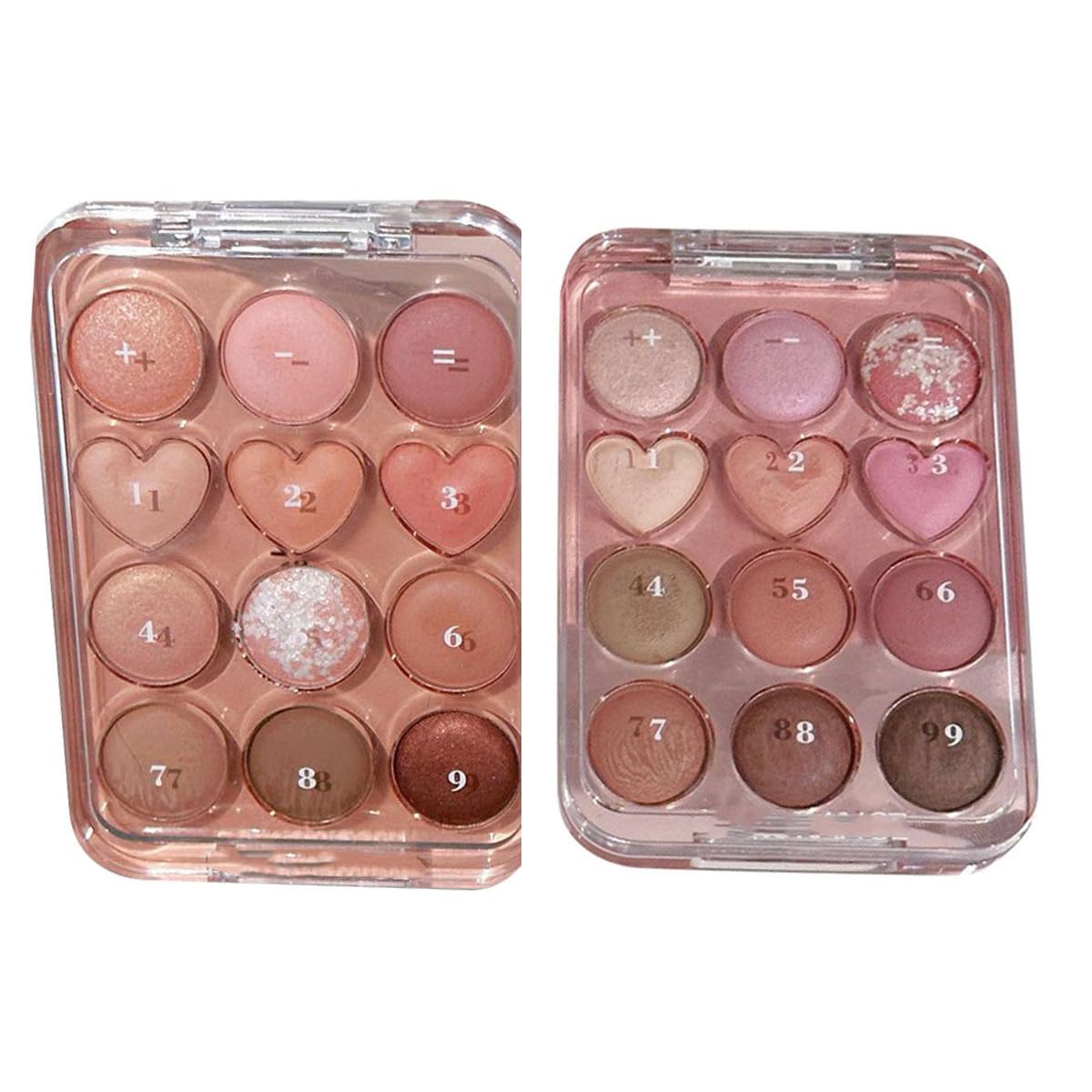 Amazon.co.jp: 12色のアイシャドウパレット、ラブハートシェイプシマー