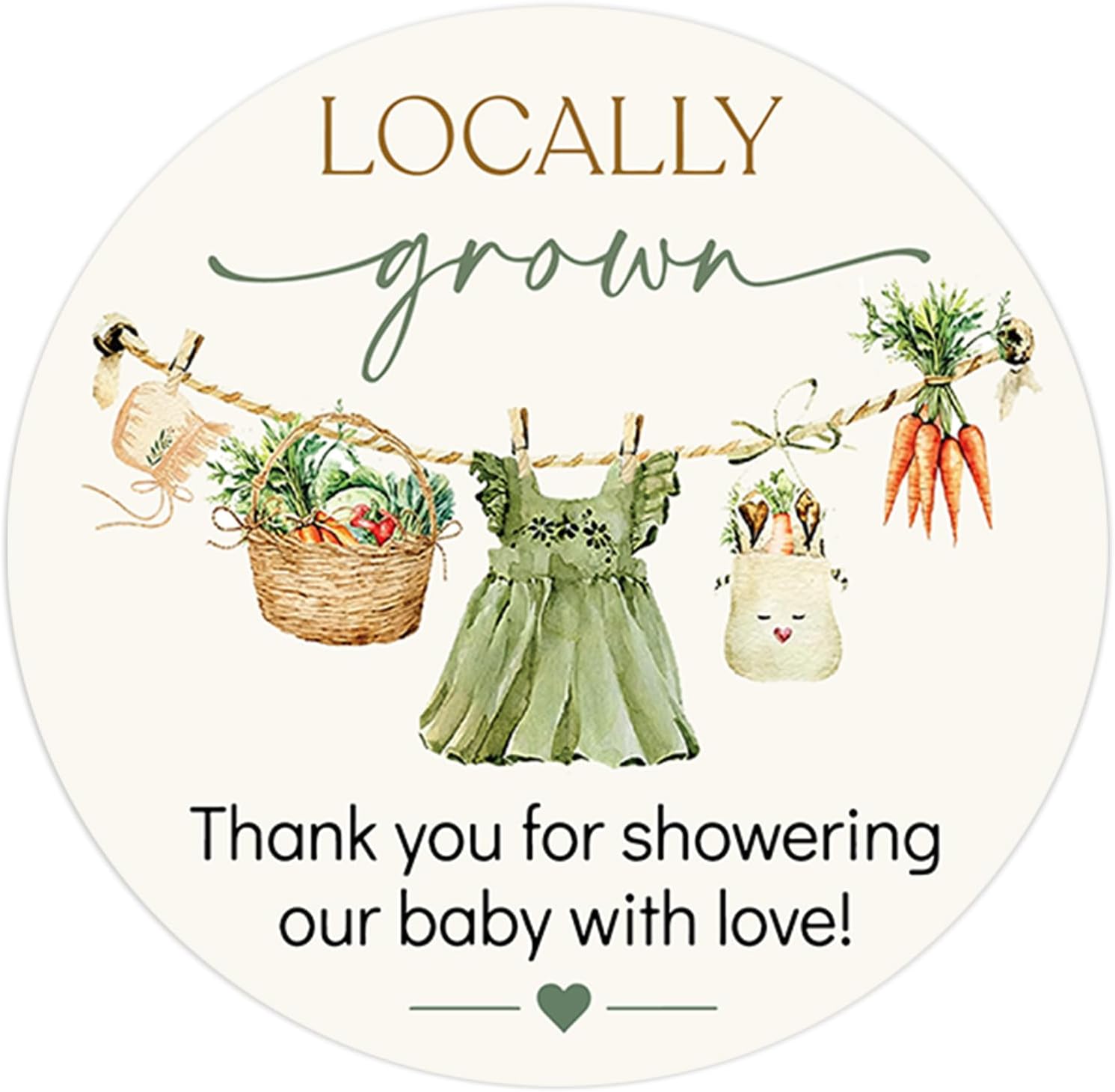 FYSUIMU 100Pcs Farmer Market Baby Shower Thank You Stickers,Vegetable Theme