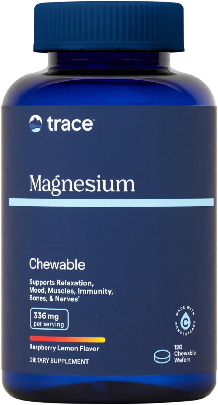 Magnesium Chewable Supplement | Promotes Calm, Focus, and Muscle Relaxation | Supports Optimal Sleep & Digestion | Sugar Free | Raspberry Lemon | 120 ct, 30 Servings