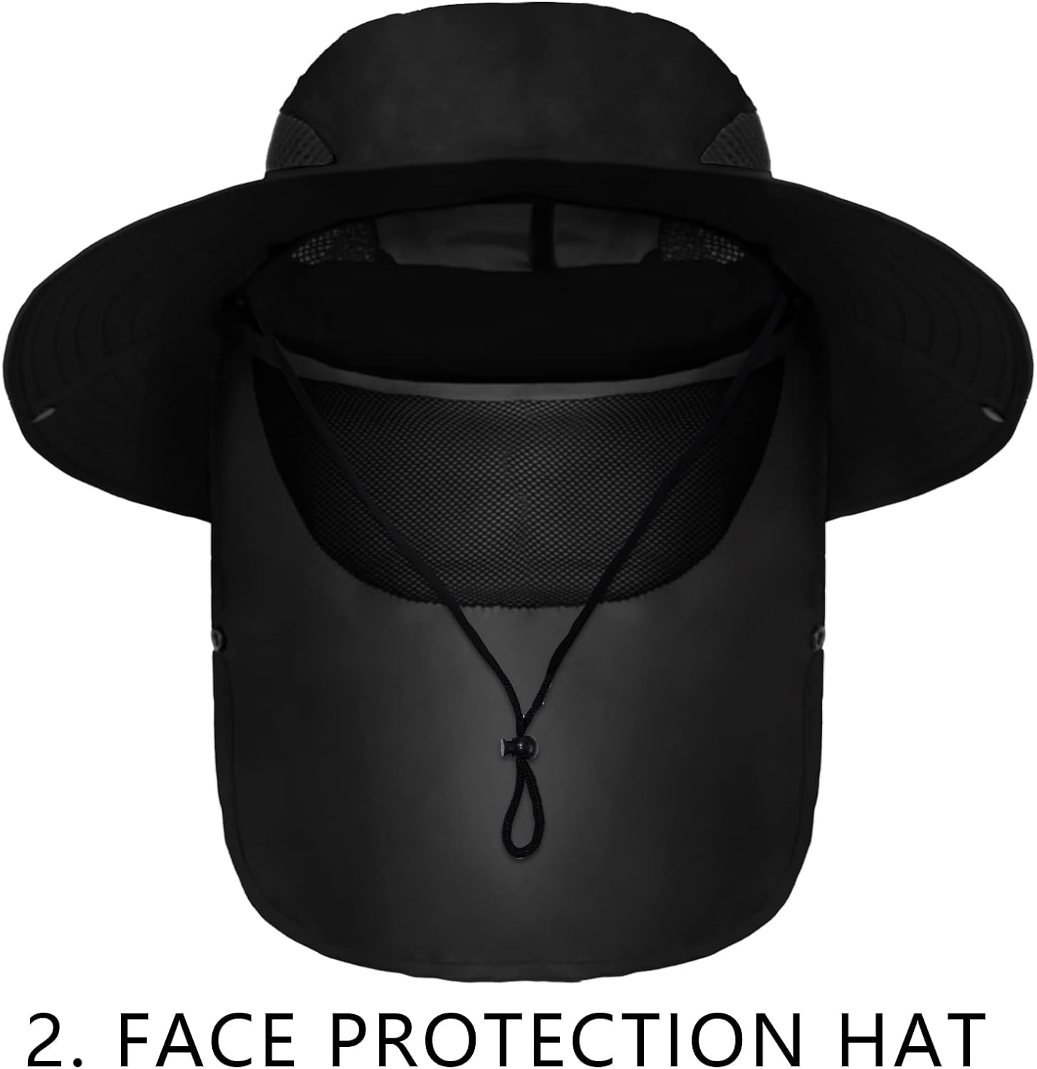 Fishing Hat for Men, UPF 50+ Removable Sun Protection Cap with Face Neck Flap, Summer Sun Cap for Women Hiking & Garden - Image 5