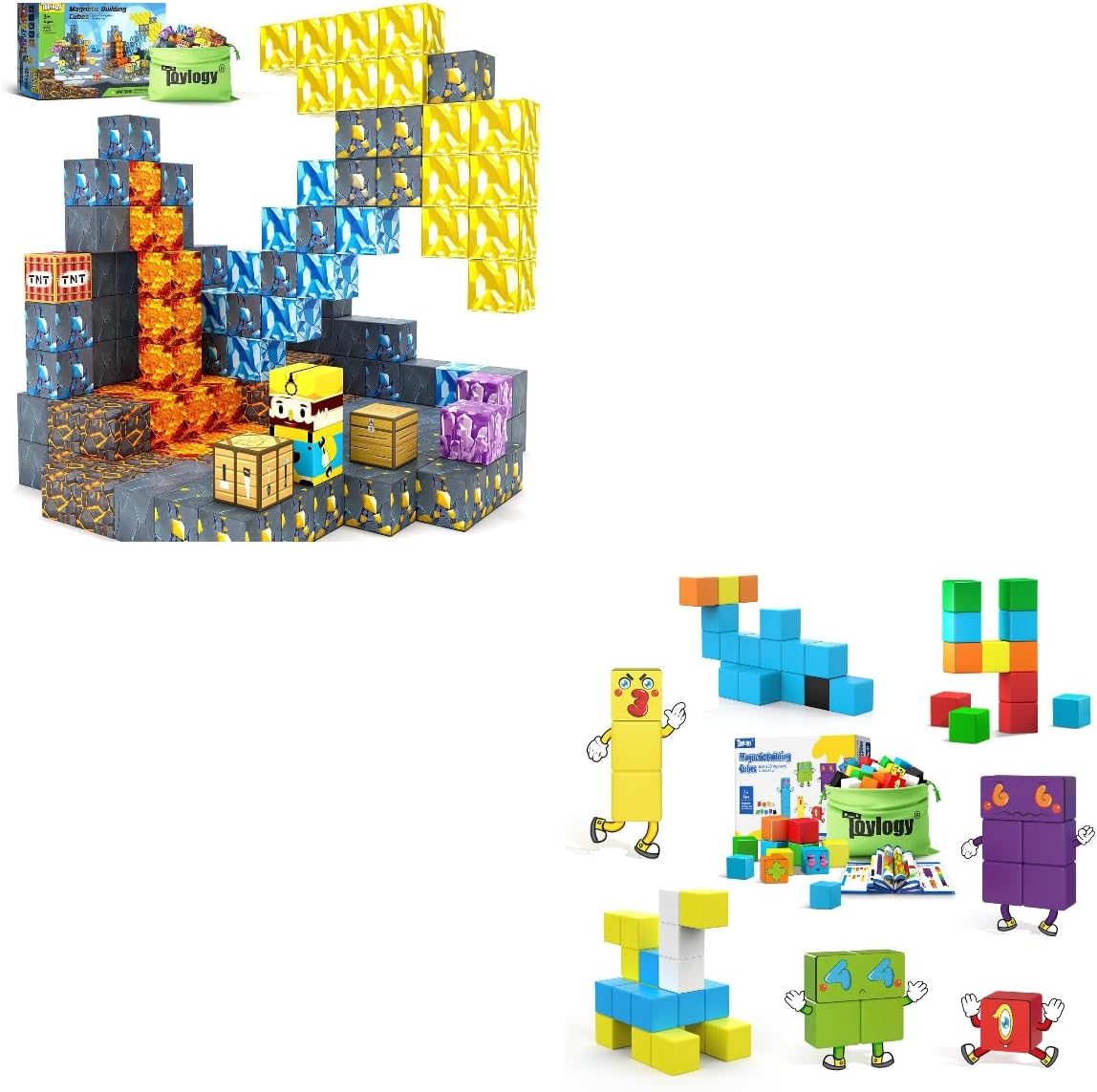 96PCS Magnetic Blocks-Build Mine Magnet World Magnetic Combined with Number Magnetic Blocks for Kids Toys and Gifts for Boys and Girls 3-8,Classroom Must Have