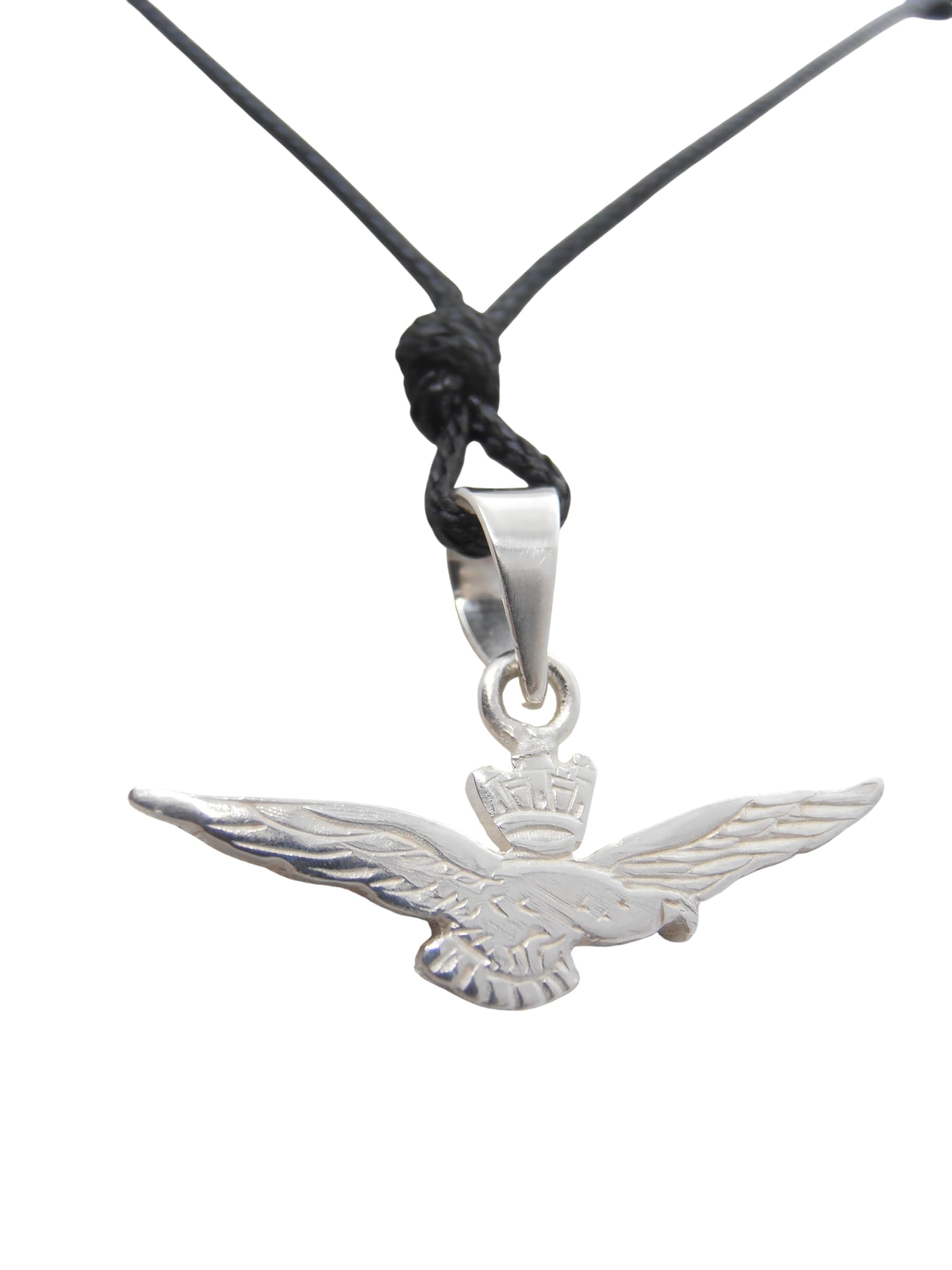Aeronautica Militare Italiana : Ciondolo in Argento 925 con l' Aquila Simbolo - misura piccola - Pendente Brevetto Pilota Aereo - Aeroplano - Stemma