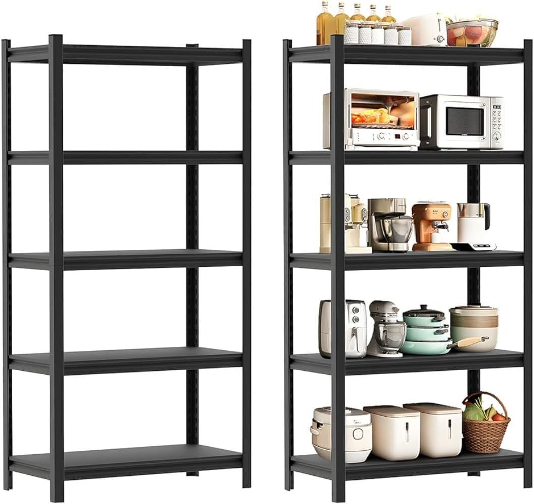 Amazon｜メタルラック 収納ラック 高さ調整可能 自由に組み合わせ 5段 スチールラック 幅60cm×奥行40cm×高さ120cm ネジ