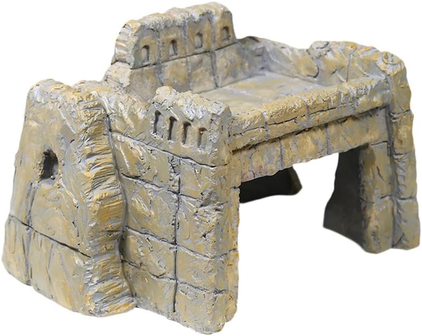 Reptile Hideout Cave, Resin Reptile Hiding Cave Unique Terrarium Decoration Aquarium Habitat Decor Ornament for
