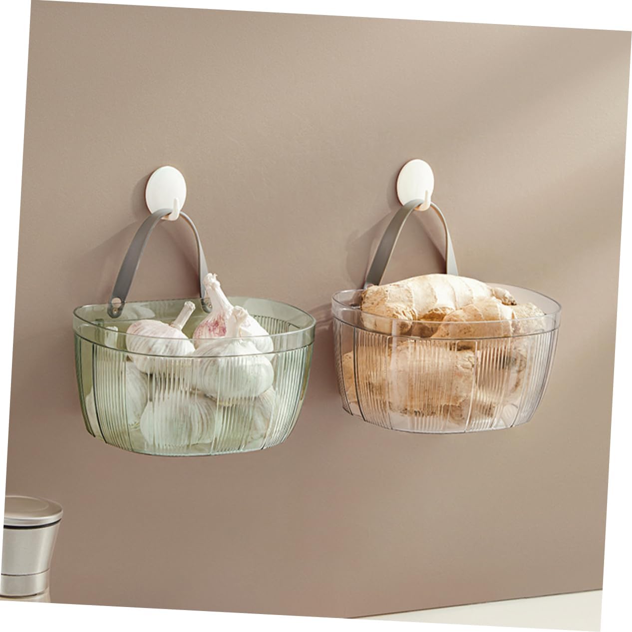 2pcs Wall Storage Hanging Baskets Rustproof Wire Baskets for Organizing Kitchen Bathroom