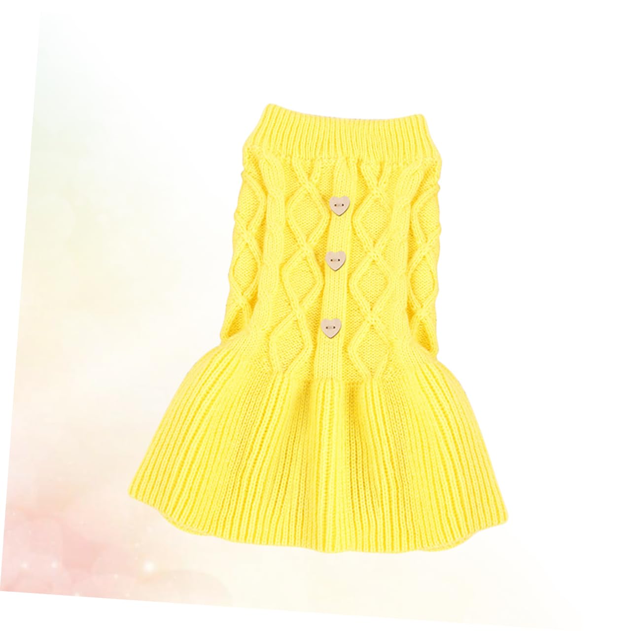 minkissy 3pièces Pull Printemps pour Chiens Et Robe Laine Douce pour Animaux De Compagnie Vêtement Confortable Et Élégant Jaune XXS