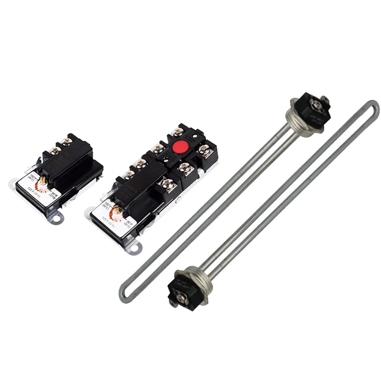 Mekalero Stainless Steel Electric Water Heater Up Set 4500W 240V 2 Thermostats 2 Heating Temperature Control Water Heater Replacement Part