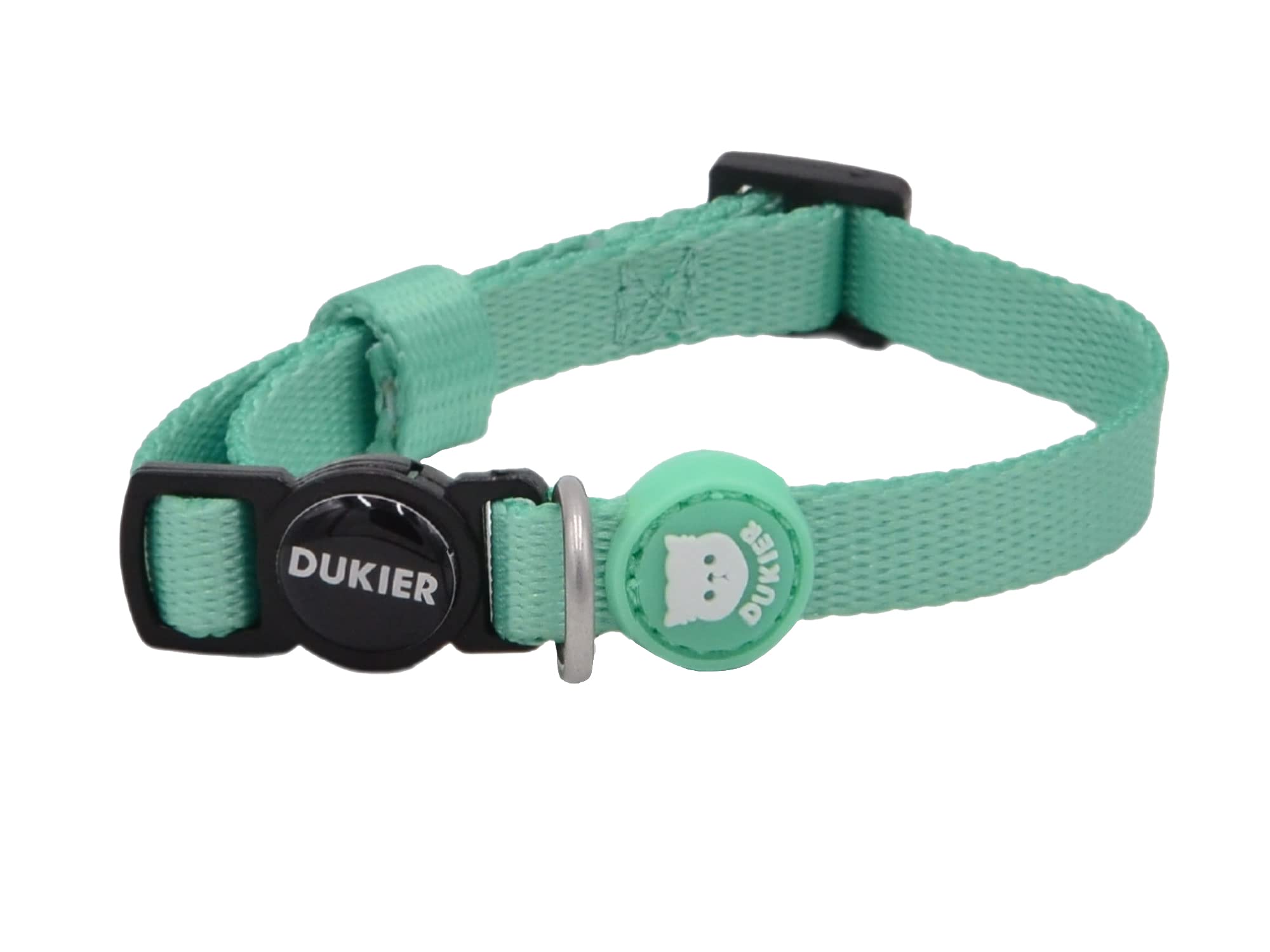 DUKIER - Collar para Gatos, Regulable y Ajustable, Accesorio Mascotas Resistente y con Cierre de Seguridad, Color Menta, Talla Única (17-29 cm)