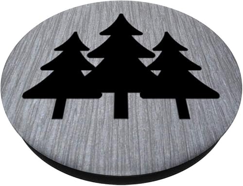 Miniatura 2 de Trees Forest Black Grey Nature Lover Hiker Camper Gift - PopSockets Grip and Stand for Phones and Tablets