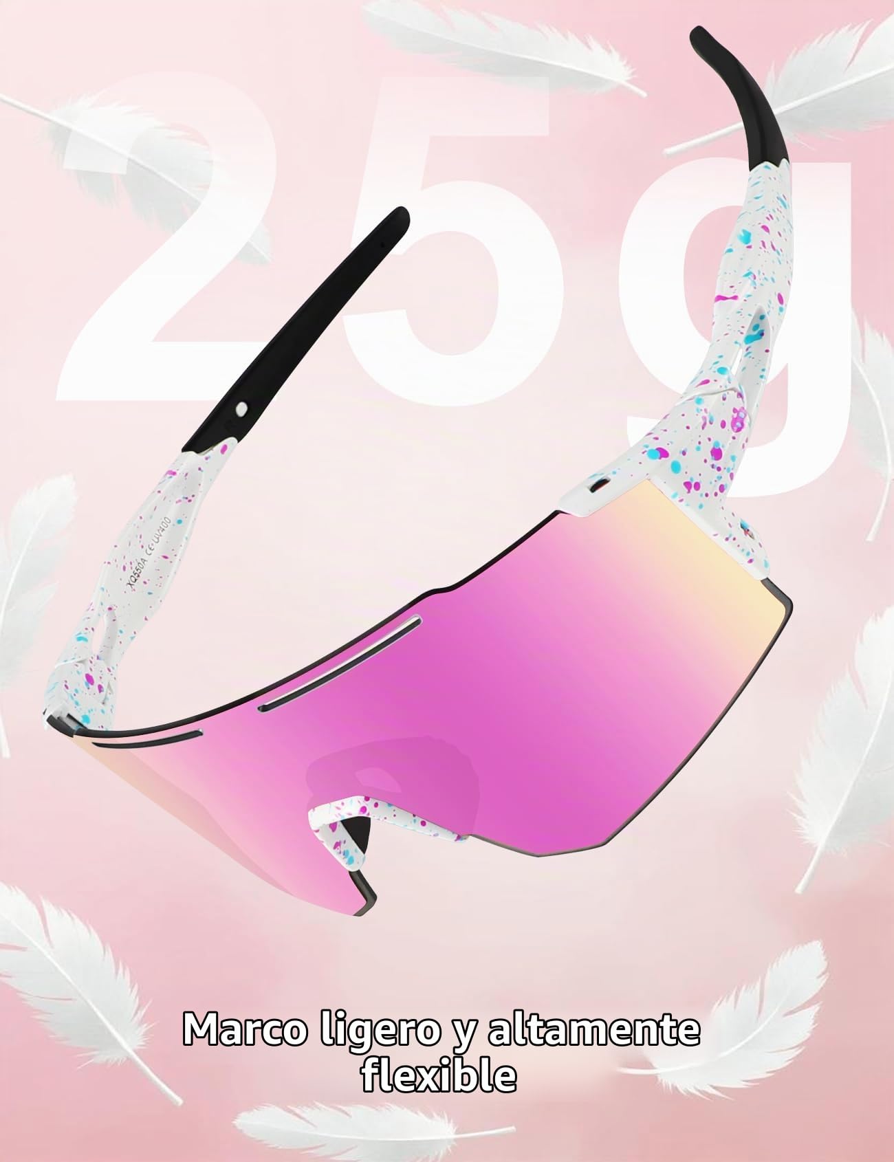 DUDUKING Gafas de sol deportivas para hombre y mujer, Gafas de Running, para deportes al aire libre, ciclismo, golf, protección UV 400
