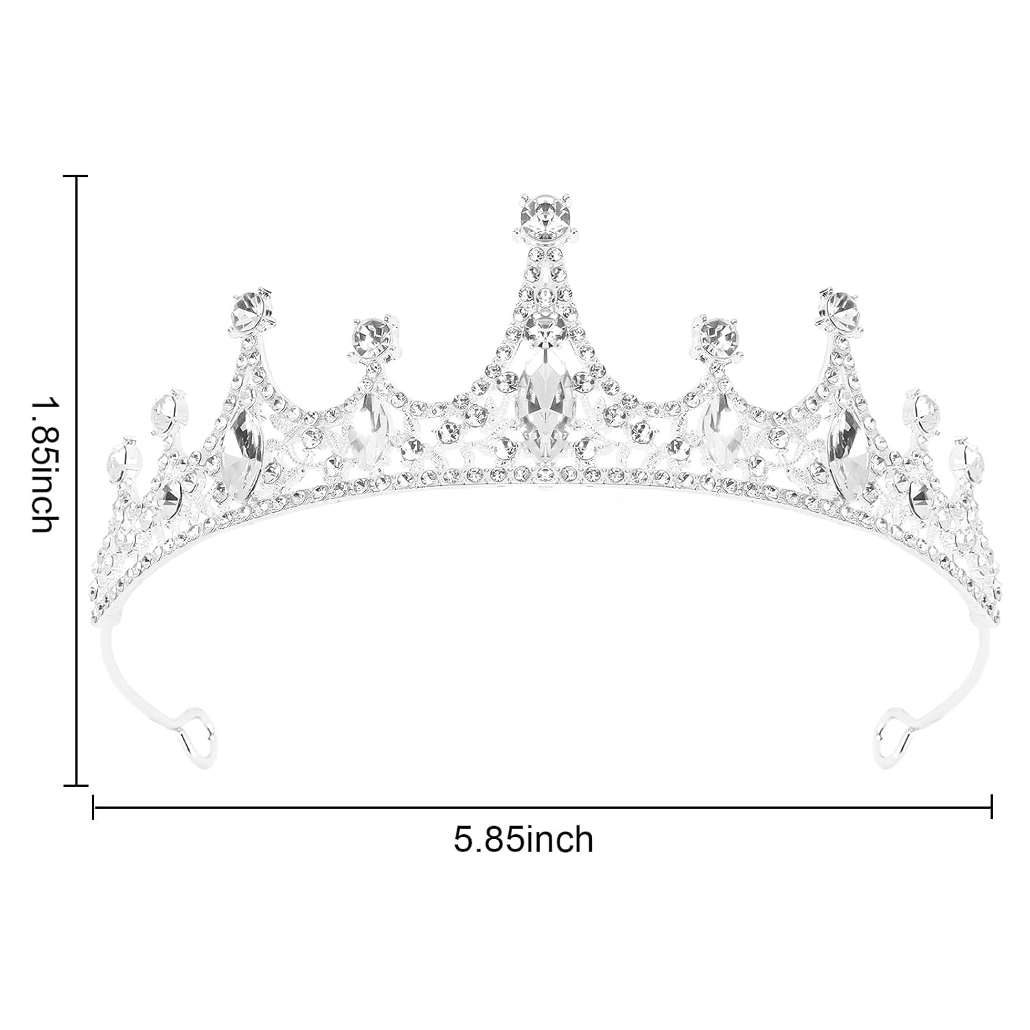 Canitor Glinda Crown for Girl Silver Tiaras for Women Bridal Royal Queen Headband Princess Quinceanera Head Pieces for Wedding Birthday Prom Pageant Party Diaries Hair Accessories - Image 7