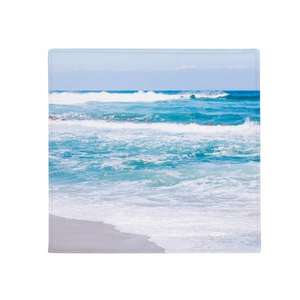 Tapis de sol photo océan et plage 50x50cm antidérapant pour salon et cuisine