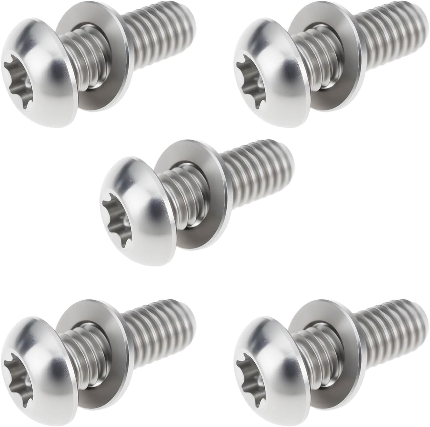5 Pcs Titanium Derby Cover Bolts Screws M6x16.5mm, Replaces OEM 1062, Lightweight Motorcycle Engine Case Hardware for Touring Models