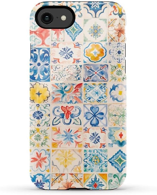 Casely iPhone SE (2020 & 2022) Case | Tuscan Tiles | Dolce Vita | Essential Slim Dual-Layer Protective Design