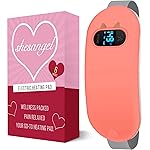 Portable Heating Pad for Period Cramps: Cordless Menstrual Heating Pad with 6 Heat Levels and 6 Massage Modes, 3s Fast Heating Gift for Women and Girl(Peach)