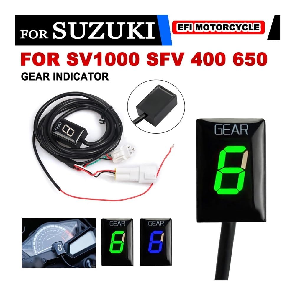 Indicatore di Cambio Marcia per Moto, indicatore di Marcia da 1 a 6 velocità per SV1000 SV 1000 SFV400 SFV 400 SFV650 SFV 650 Accessori Indicatore di Marcia (Verde)