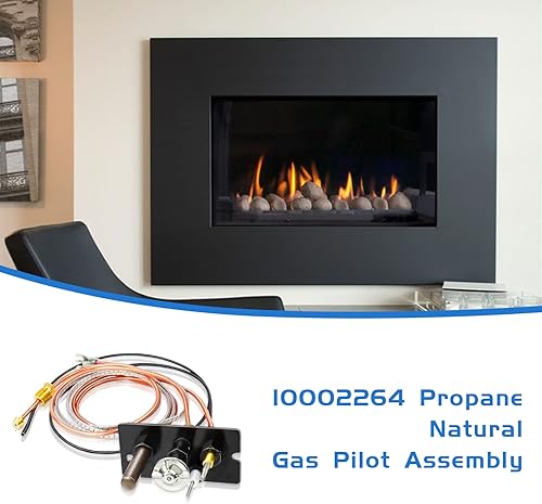 Miniatura 5 de 10002264 - Conjunto piloto de propano y gas natural de 3 vías, compatible con HHT, Majestic Monessen Temco Vermont Castings estufas de gas y