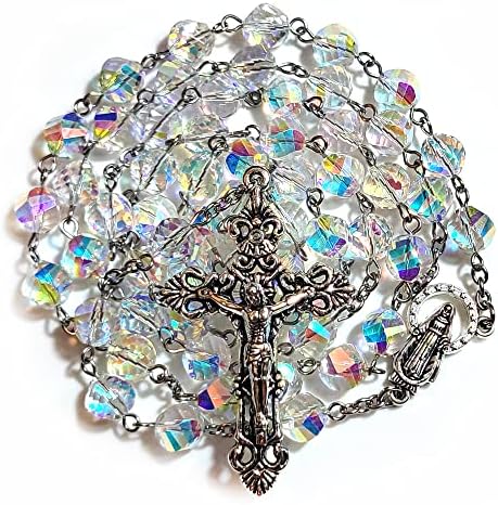 Rosário de contas de terço corte rotativo altamente refrativo los...