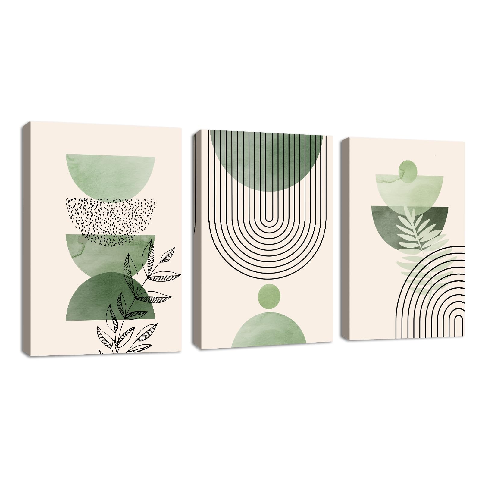 FajerminArt 3 Panels Modern Canvas Wall Art Navy Blue Gold Flowers Coconut Leaves Pictures Painting on Canvas Prints for Living Room Bedroom Office Wall Decoration Stretched On Frame 30x40cmx3 Pcs — view 13