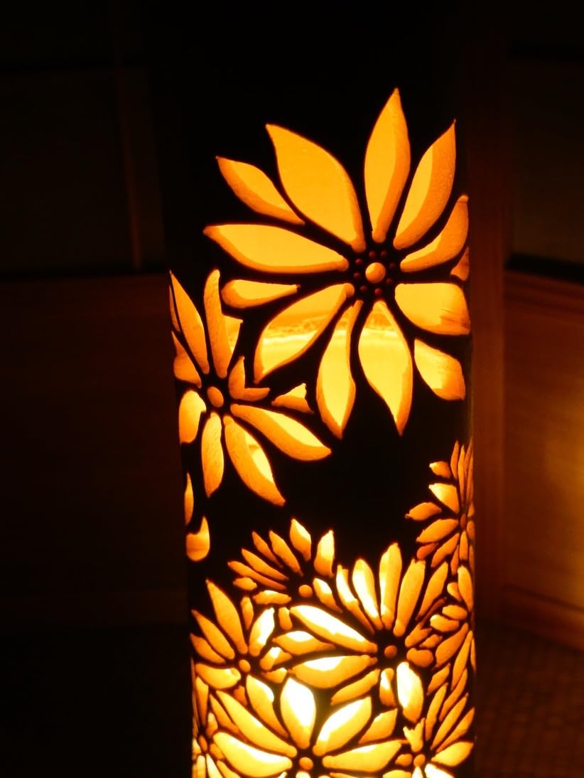 Amazon.co.jp: 竹あかり・竹灯り・竹灯籠・竹灯篭・竹ランプ flower