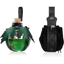 Renaissance Pirate Belt Pouch And Potion Bottles Accessories Set | Medieval Halloween Cosplay Ren Faire Belt Witch Props